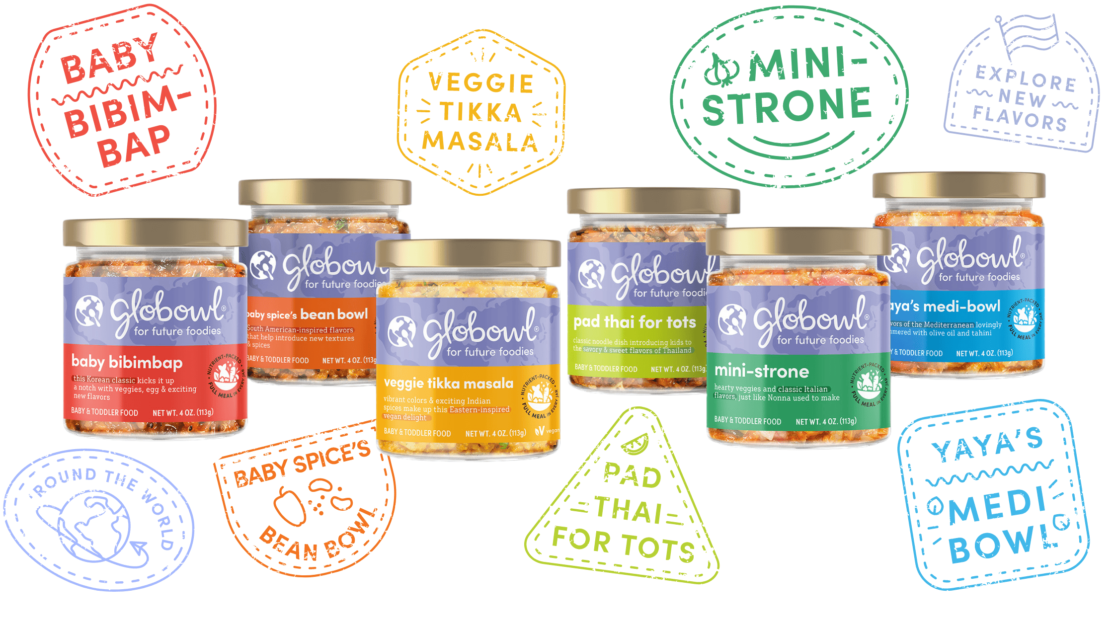 Globowl Baby Food Variety Pack - 12 Meals