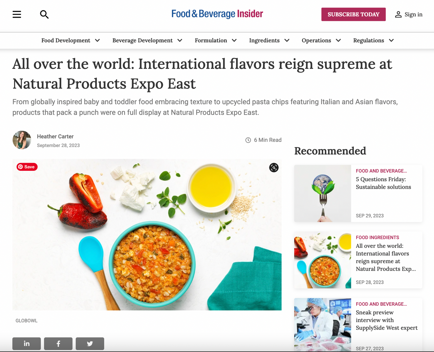 Food & Beverage Insider: International Flavors Reign Supreme