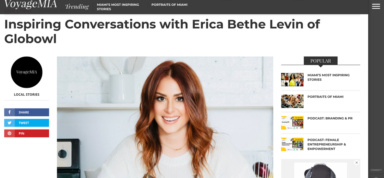 Voyage MIA interview- Inspiring Conversations with Erica Bethe Levin of Globowl